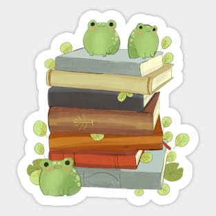 Old Books and frogs Sticker